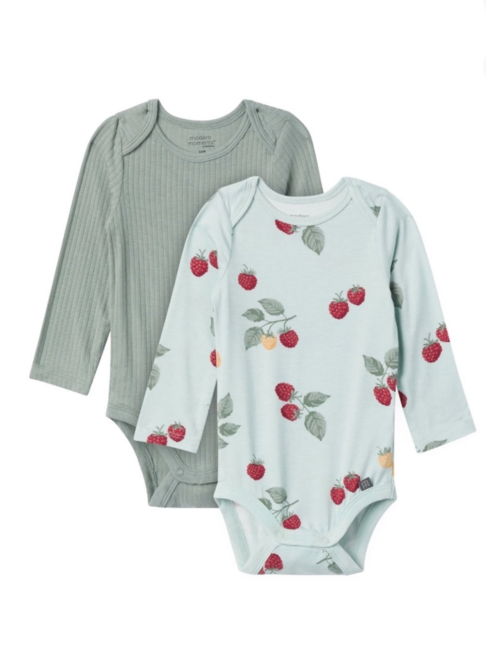 Modern Moments Mint Raspberry & Sage Ribbed One-Piece Set - 2-Pack